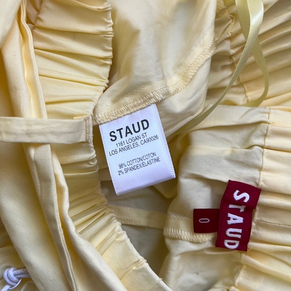 NWT Staud Women’s Yellow High-Rise Belted Shorts Size 0 - Picture 13 of 16